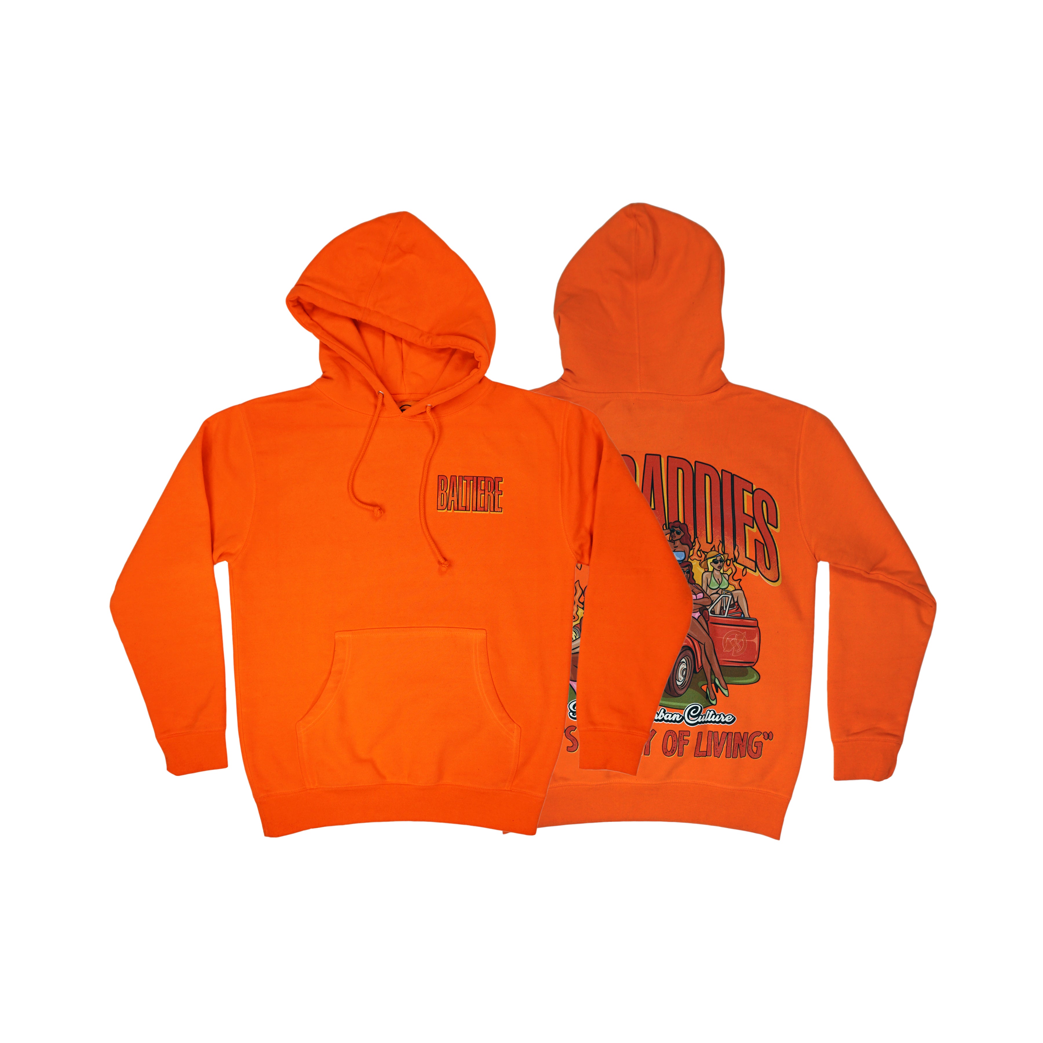 Baddies V2 Graphic Hoodie (Orange) – Baltiere Urban Culture