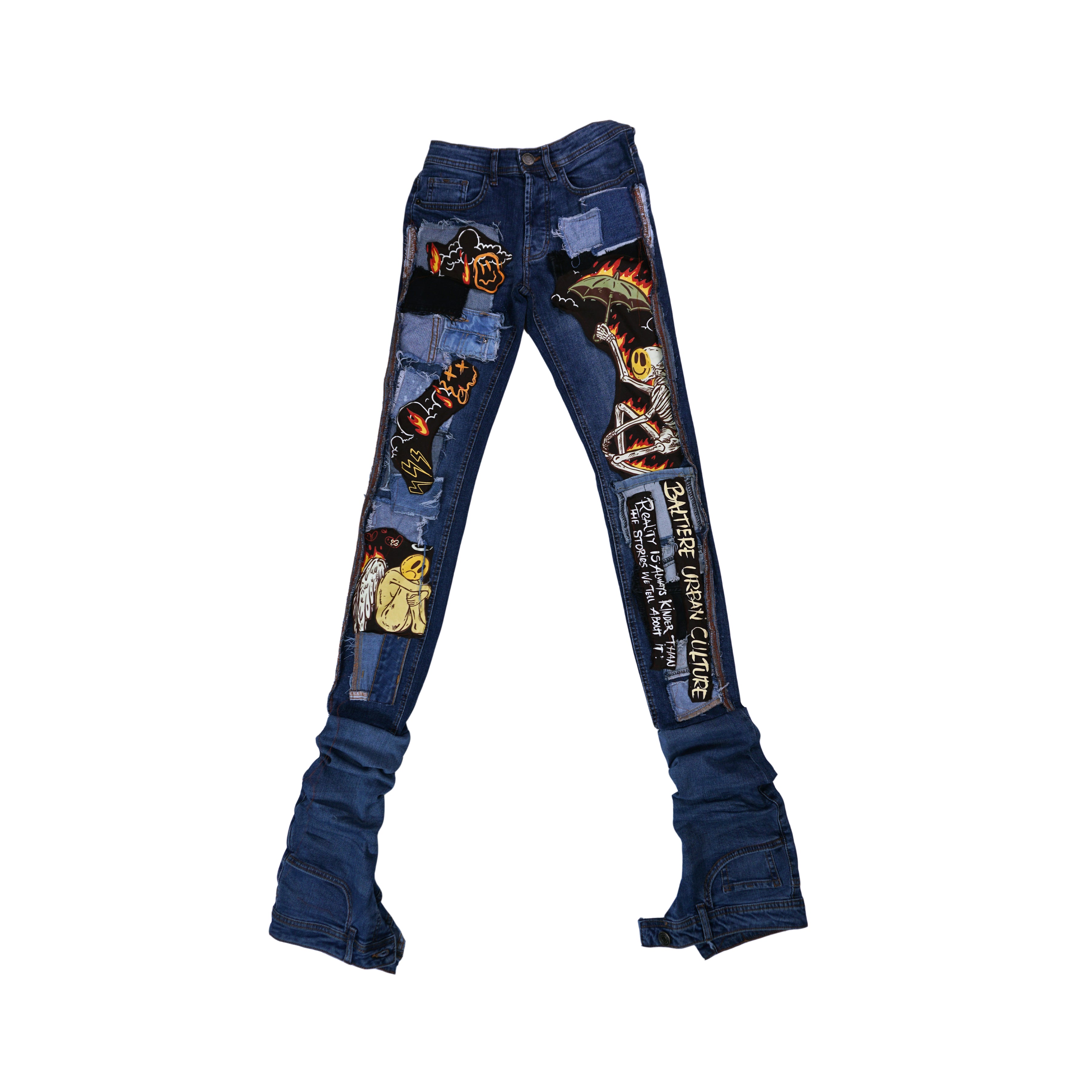 Chrome Hearts CHROME HEARTS BLACK DAGGER CUSTOM PATCH JEANS SPECIAL ORDER,  Chrome Hearts Patches - valleyresorts.co.uk